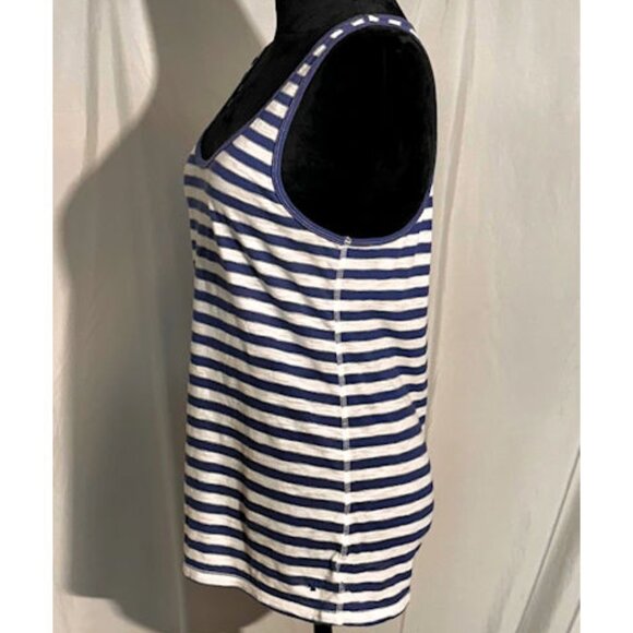 American Eagle Navy and White Striped Tank, Size Large - Picture 7 of 8